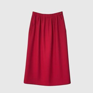 Red Wool Blend Skirt